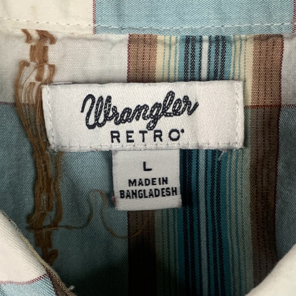 Wrangler Retro Women's L Plaid Print Long Sleeve Snap Western Shirt - Picture 3 of 9